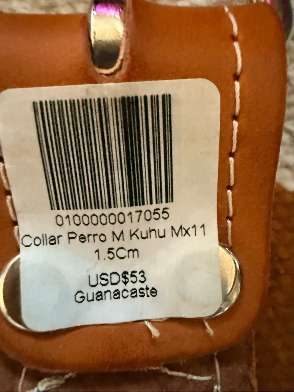 NWT KÜHÜ LEATHER WOVEN DOG COLLAR, LARGE, 19”